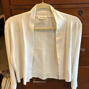 Calvin Klein Women's Cream Open-Front Shrug